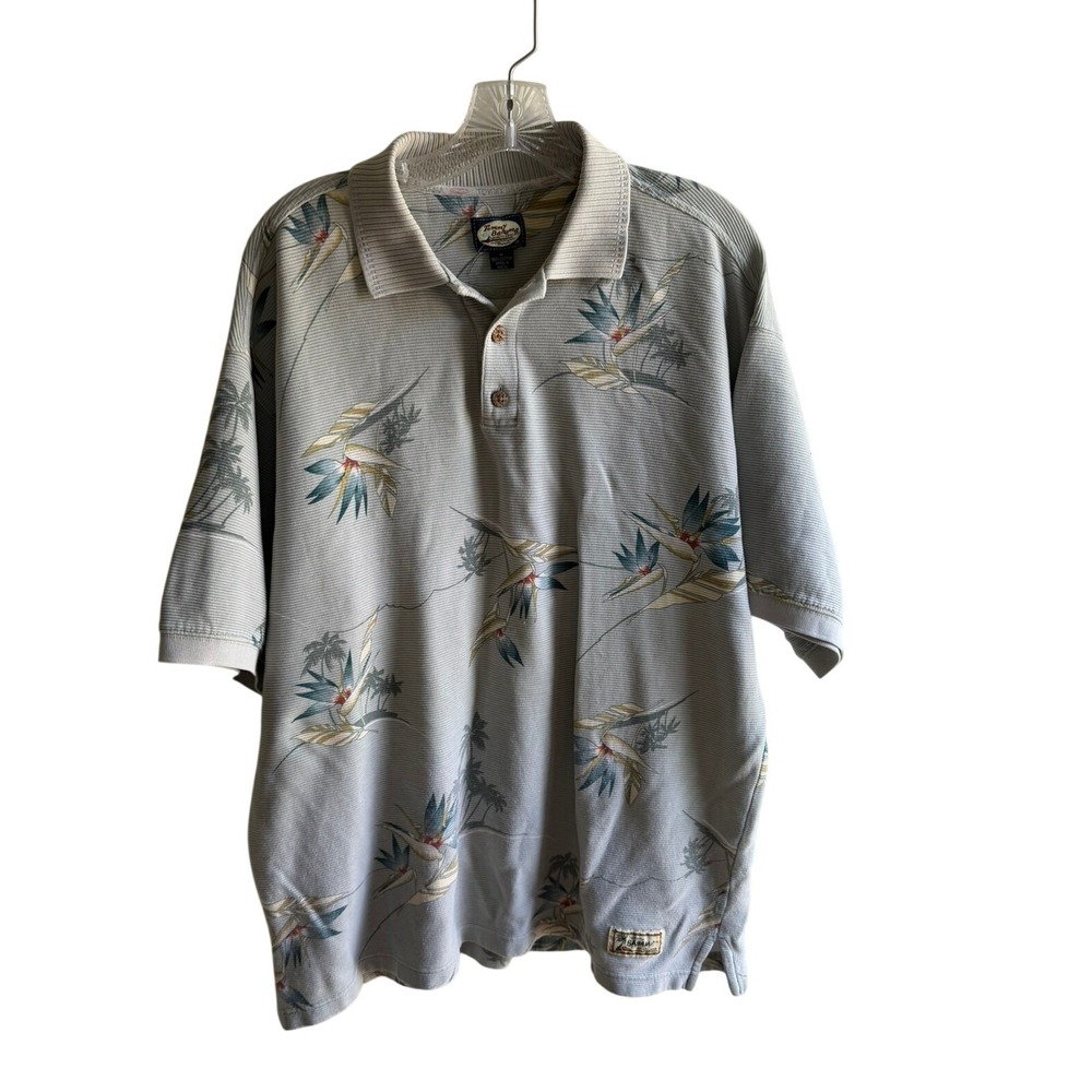 Vintage 90's Tommy Bahama Men's M Tropical Beach Vacation Cotton Resortwear Polo